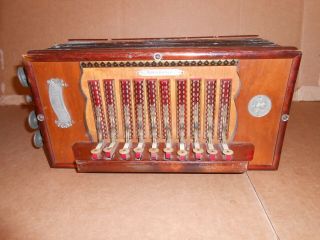 Antique Pitzschler German Accordian Musical Instrument