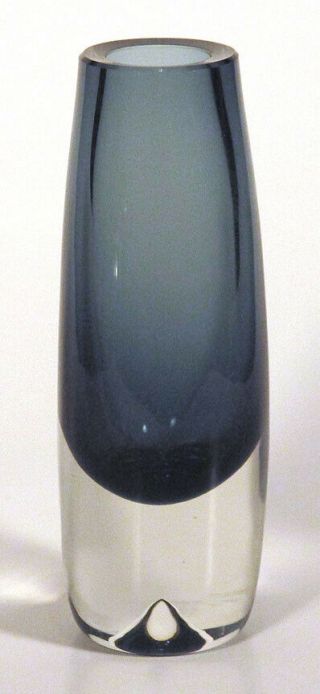1950s 1960s Vintage Iittala Finland Lappi Vase Blue Sommerso Glass Erkki Vesanto