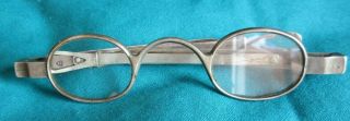 Antique Eyeglasses Spectacles Metal Frame Oval Lenses Civil War Era Ca.  1860 - 1880
