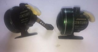 Vintage - Two (2) Different Type 100b“johnson Century“ Closed Face Fishing Reels