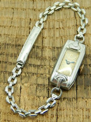 Vintage Antique Swiss Made Ladies Gruen Wrist Watch 7 Jewels Stainless Steel