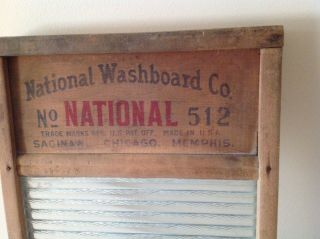 Vintage,  Glass NATIONAL WASHBOARD CO. ,  NO.  512 2