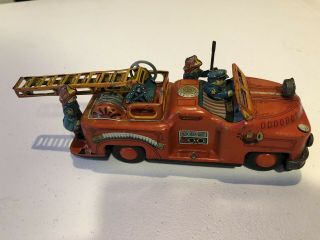 Old Ladder Fire Truck Friction 1950 