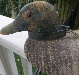 Antique Vintage Victor Mallard Wood Carved Hunting Duck Decoy Moveable Head
