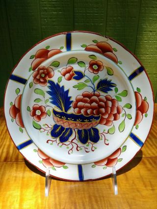 Antique Gaudy Dutch War Bonnet Plate Pearlware Glaze Early 19th Century