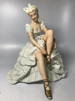 German Art Deco Porcelain Ballerina Dancer Figurine Schaubach Kunst