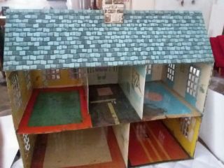 Vintage 1950’s Tin Lithographed Dollhouse House 5
