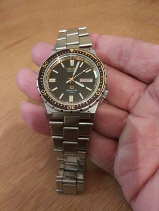 Vintage 1982 Seiko Sports 100 7123 - 823f Root Beer Sport Diver Mens Watch