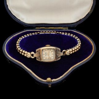 Antique Vintage Nouveau Style 10k Rolled Gold Plated Kelton Womens Wrist Watch