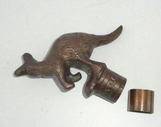 Brass Elegant Kangaroo Handle Wooden Vintage Designer Walking Stick Cane Handle