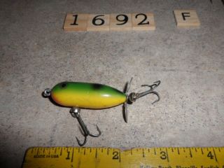 T1692 F Vintage Heddon Tiny Torpedo Frog Color Fishing Lure