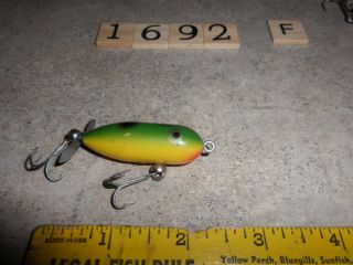 T1692 F Vintage HEDDON TINY TORPEDO FROG COLOR FISHING LURE 3