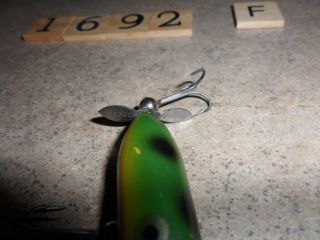 T1692 F Vintage HEDDON TINY TORPEDO FROG COLOR FISHING LURE 5