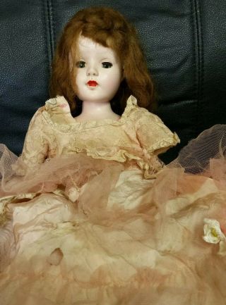 18” Early American Character Sweet Sue Doll With Mohair? Wig Walking Head Turns