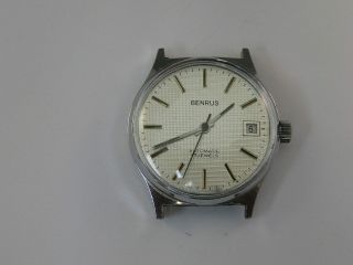 Vintage Benrus Watch Fancy Dial Automatic W/ Date 1960 