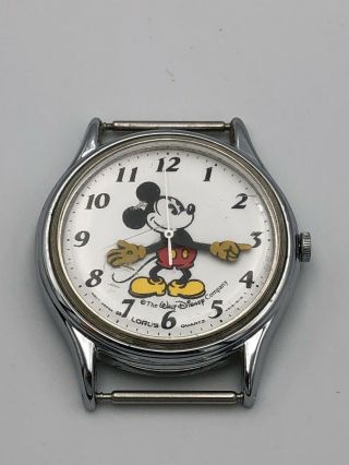Vintage Lorus Disney Watch Mickey Mouse Silver Men’s Midsize