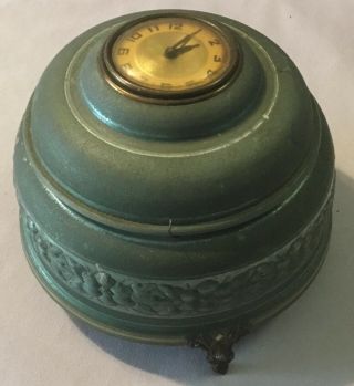 Lux Musical Powder Box With Clock In Lid - 1940 