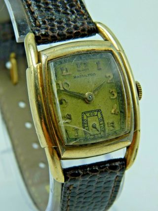 Vintage 1930s Hamilton 10k Gold Filled 17 Jewel Cal 987a Gents Wrist Watch