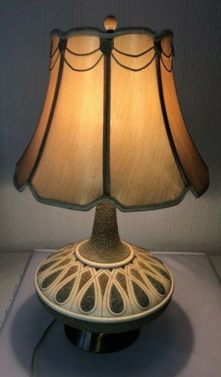 Vintage 1961 Quartite Creative Corp.  Mid - Century Modern Table Lamp Space Age Ufo