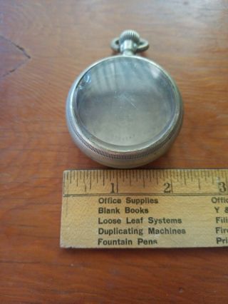 Illinois Watch Company.  Pocket Watch Case.  Train.  Nickel Silver. 3