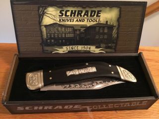 Schrade Limited Issue 2007 Scle Folding Knife Buffalo Horn Handle