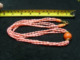 Chinese Natural Orange Coral Necklace/ Pendant - See Video 3