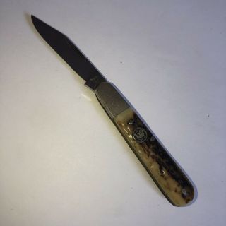 Hen & Rooster Knife/ Bertram Cutlery 251 Ds Stag Handle Pocket Knife/ Germany