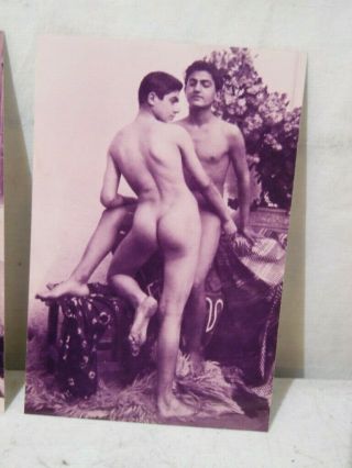 Two Vintage Wilhelm Von Gloeden Photograph Picture Art Reprint Male Nudes C.  1900 3