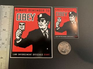 Vintage Law Enforcement Sticker Set Shepard Fairey Obey Andre The Giant Poster