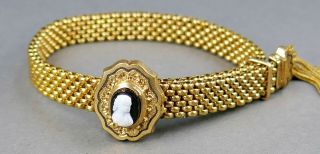 Fine Antique Victorian Gold Filled Adjustable Cameo Taille D 