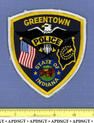 Greentown (old Vintage) Indiana Sheriff Police Patch Cheesecloth State Flag