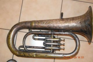 Antique Vintage Tuba - France Class Alto Horn - J.  Henri Marchand