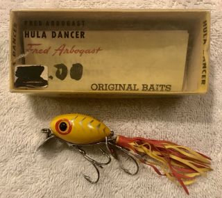 Fishing Lure Fred Arbogast Red Eye Hula Dancer Real Beauty Tackle Box Crank Bait