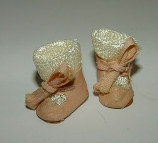 Estate Old Vintage Vogue Ginny Doll Pink Leatherette Shoes Boots & Socks 40