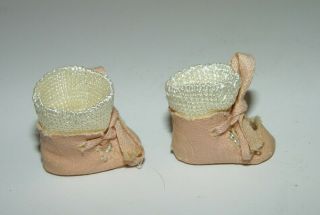 Estate Old Vintage Vogue Ginny Doll Pink Leatherette Shoes Boots & Socks 40 2