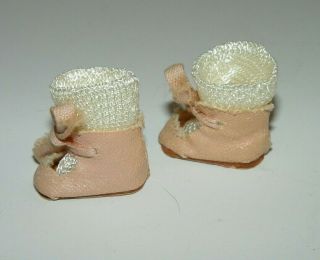 Estate Old Vintage Vogue Ginny Doll Pink Leatherette Shoes Boots & Socks 40 3