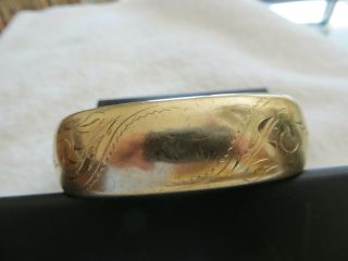 Antique 1/20 12k Gold Filled Etched Bangle Bracelet