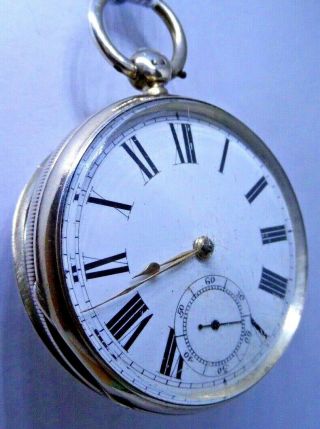 A Good & Substantial Antique Silver Waltham Pocket Watch 1884