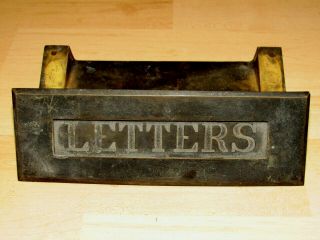 Antique Vintage Solid Brass Letters Mail Delivery Acceptance Slot Hardware Door