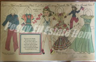June 28,  1942 Boston Sunday Post Lucy Eleanor Leary Paper Doll 