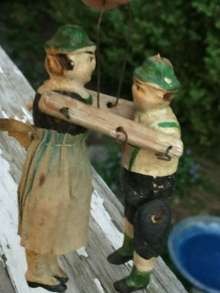 Vintage Antique Wooden Jointed Dancing Dolls - Germany??