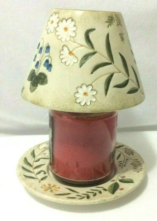 Yankee Candle Plate And Lamp Shade Large Topper Cover Herbs Flowers