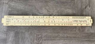Antique Wood Lumber Logging Rule Rule Board Feet Lumber Calculator Slide Rule