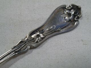 1905 Whiting Sterling Silver Violet 5 7/8 " Teaspoon - Souvenir Augusta,  Il Spoon