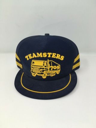 Vintage Teamsters Snap - Back Hat Local 705 Truck Drivers Union