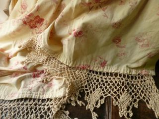 Vintage French Curtain With Hand Worked Edging.