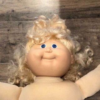 Vintage Cabbage Patch Doll Girl Long Blonde Hair Blue Eyes OAA Coleco 1983 18in. 2