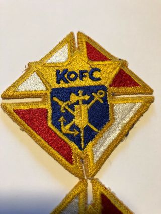 Vintage - Knights Of Columbus (k Of C) Patch 3 " X 3 " Qty 2