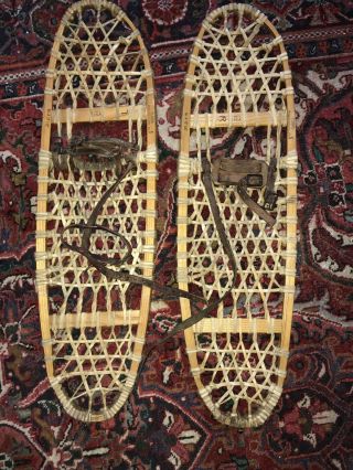 Vermont Tubbs Wooden Snowshoes No A 10”x36” S Vintage Wood Antique