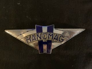 Vintage.  Hanomag Porcelain / Metal Car Badge